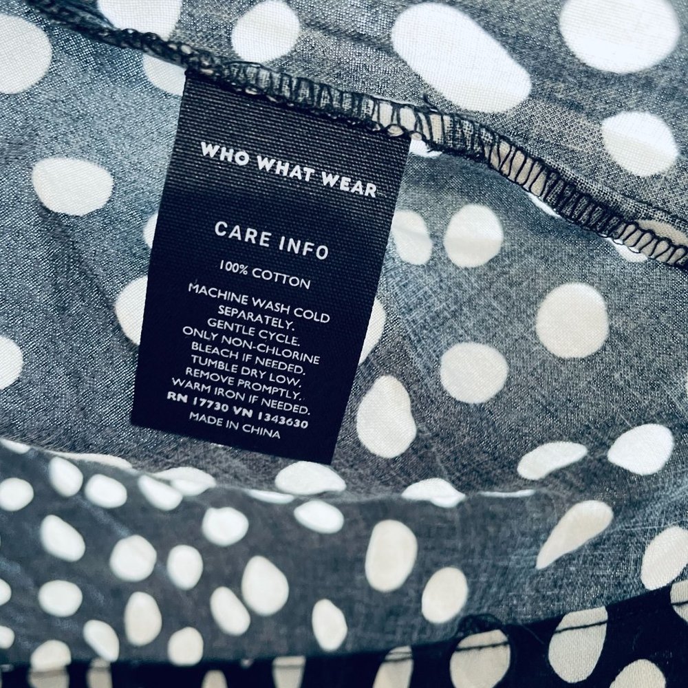 Who What Wear Womens Dress Medium Black Maxi Long Sleeve Polka Dot Victorian New - Picture 6 of 7